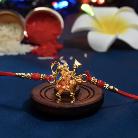 Hanuman Ji Rakhi for Brother – Dronagiri Mountain Designer Raksha Bandhan Thread