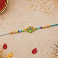 Traditional Beaded Rakhi for Brother – Colorful Beads with Yellow Sacred Thread
