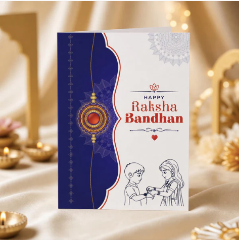 Silver Designer Rakhi Gift Set with Roli Chawal for Brother | Premium Raksha Bandhan Combo